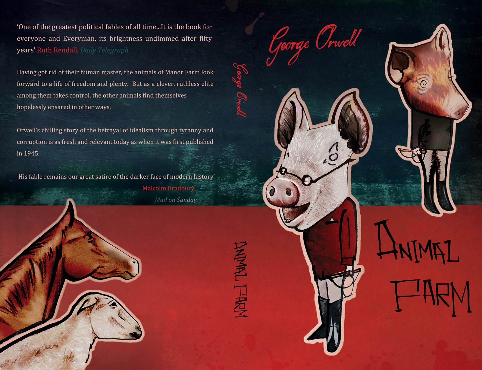 Paper Animal Farm cover by Helen Nowell