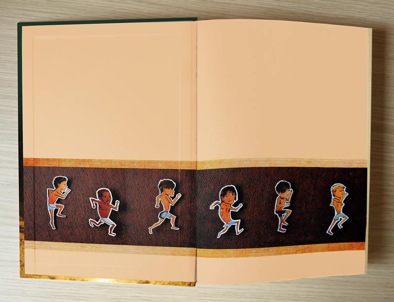Lord of the Flies inside cover pages. Non-tribal front inside pages by Helen Nowell