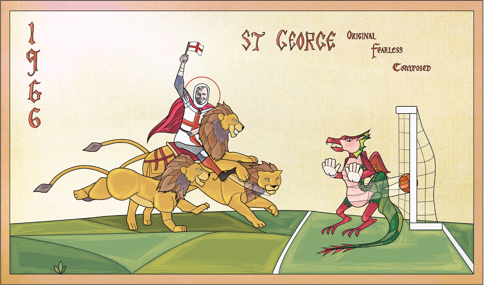 Bobby Moore as St George cover by Helen Nowell