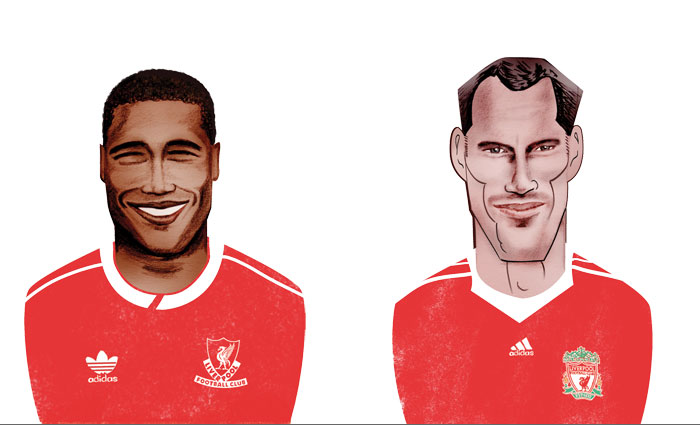 John Barnes and Jamie Carragher by Helen Nowell