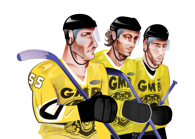 3 Nottingham Panthers by Helen Nowell (local Nottingham illustrator)